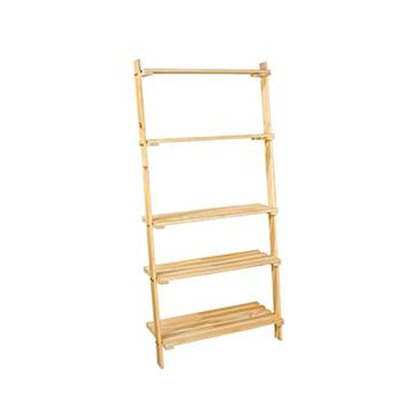 Bonnie Ladder Shelf Unit with Slatted Shelves - Oak