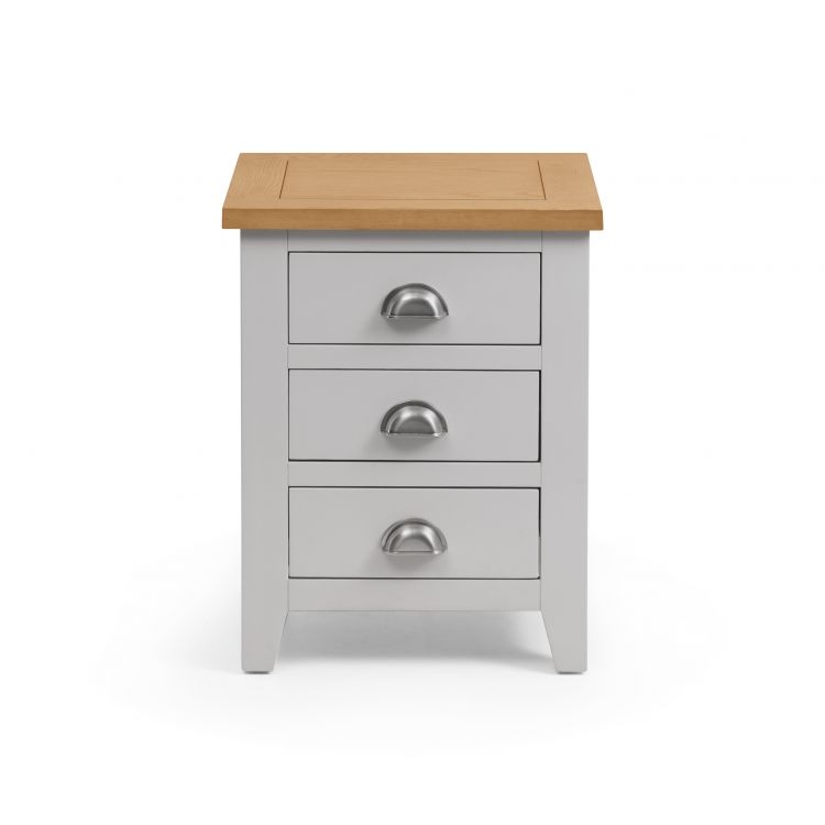 Bedside Table - RICHMOND 3 Drawer Nightstand Grey 48cm