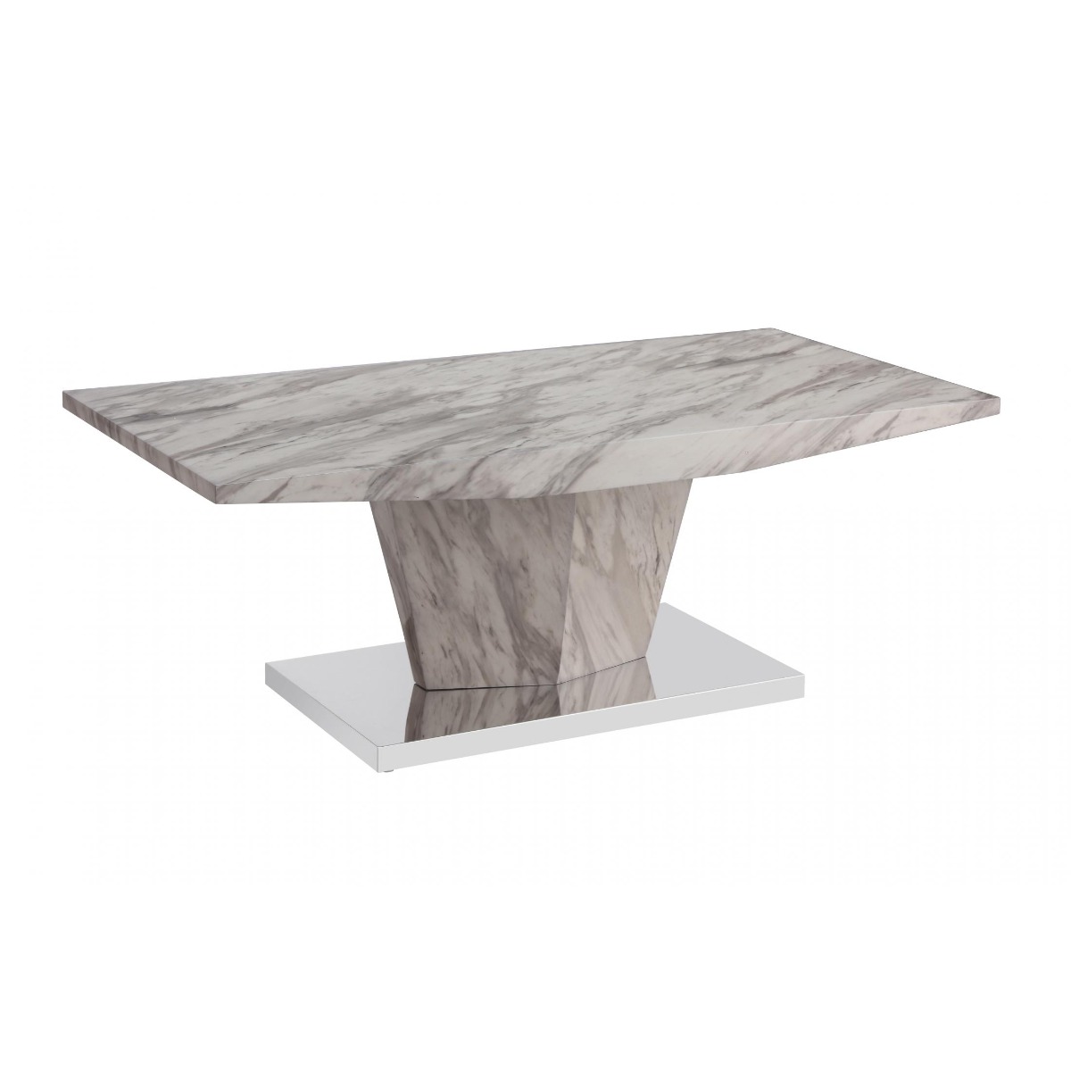 Bellingham Rectangular Marble Effect Dining Table - Stainless Steel Base