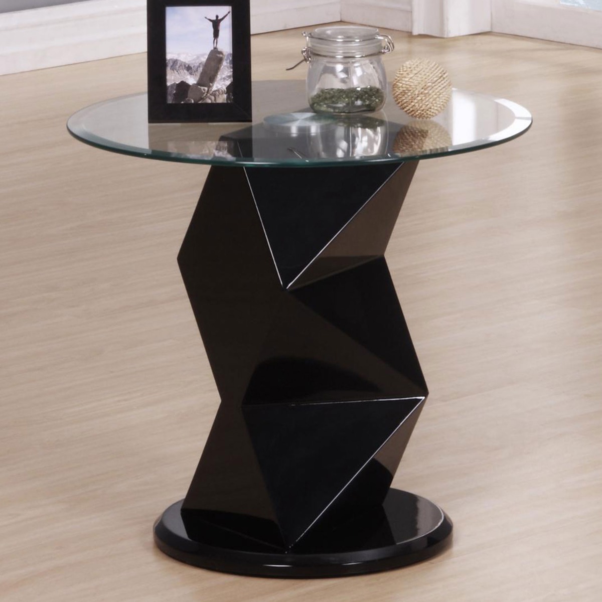 Centralia High Gloss Lamp Table - Black