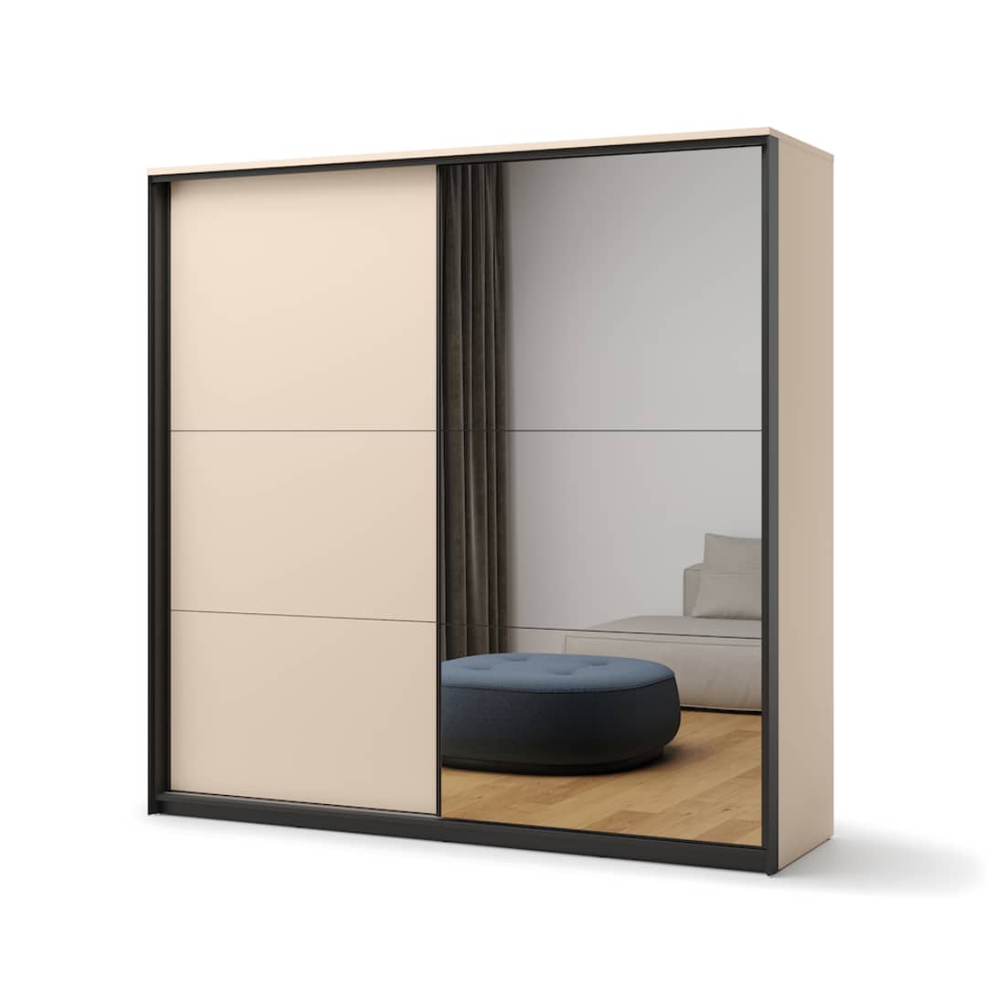 LINNA 2 Door Mirrored Sliding Wardrobe - 220cm