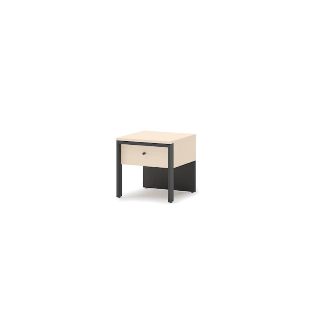 Bedside Table - LINNA 1 Drawer Nightstand - Beige