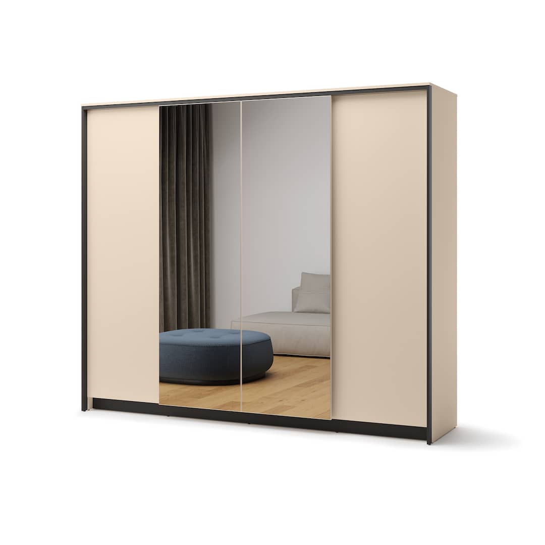 LINNA 4 Door Mirrored Wardrobe - 251cm