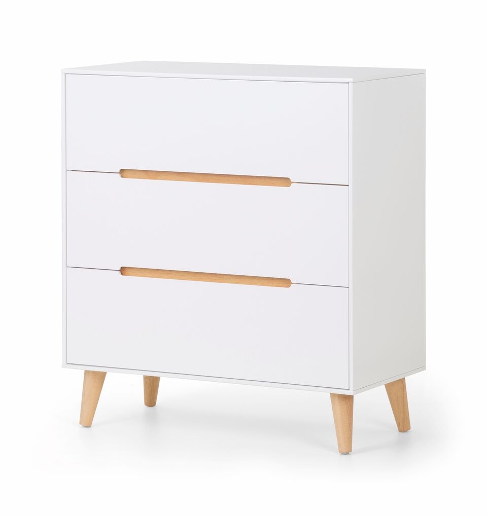 ASTRAL White Chest of Drawers - Medium-sized, 3 Drawers