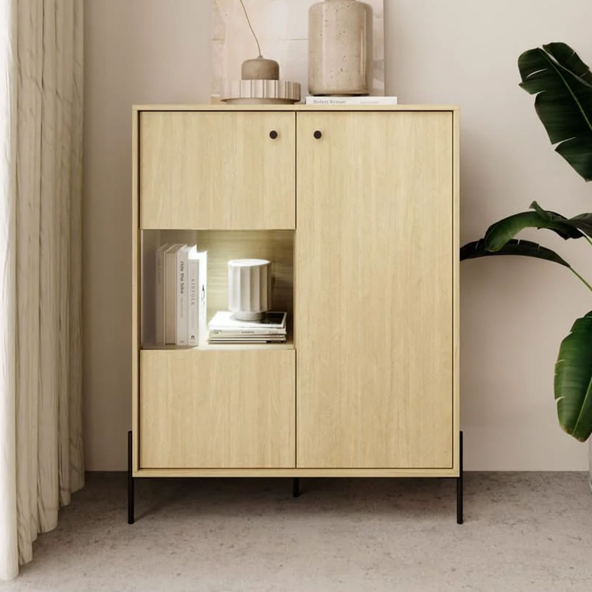 Raven Winx Display Cabinet - Scandi Oak
