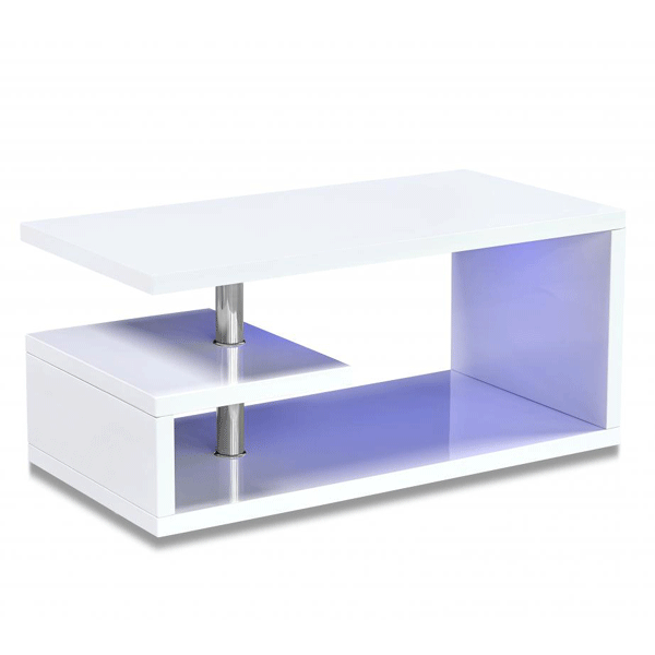 Axminster White High Gloss Coffee Table with LED