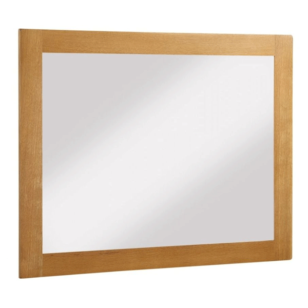 Wycombe Light Oak Finish Solid Oak Wall Mirror - Wood