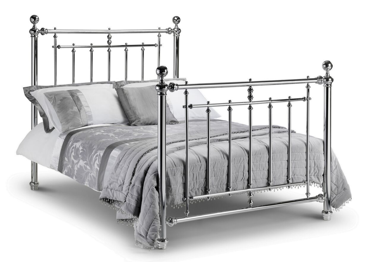 Empress Chrome Metal Bed - Double 4ft6