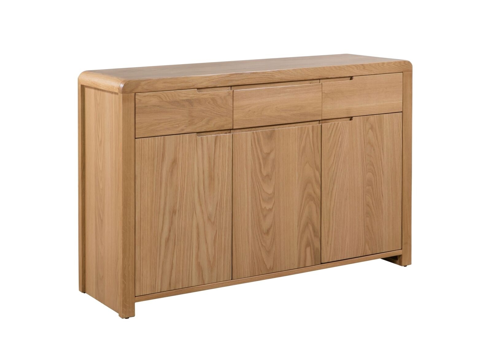 Curve 3-Door 3-Drawer Sideboard - Oak