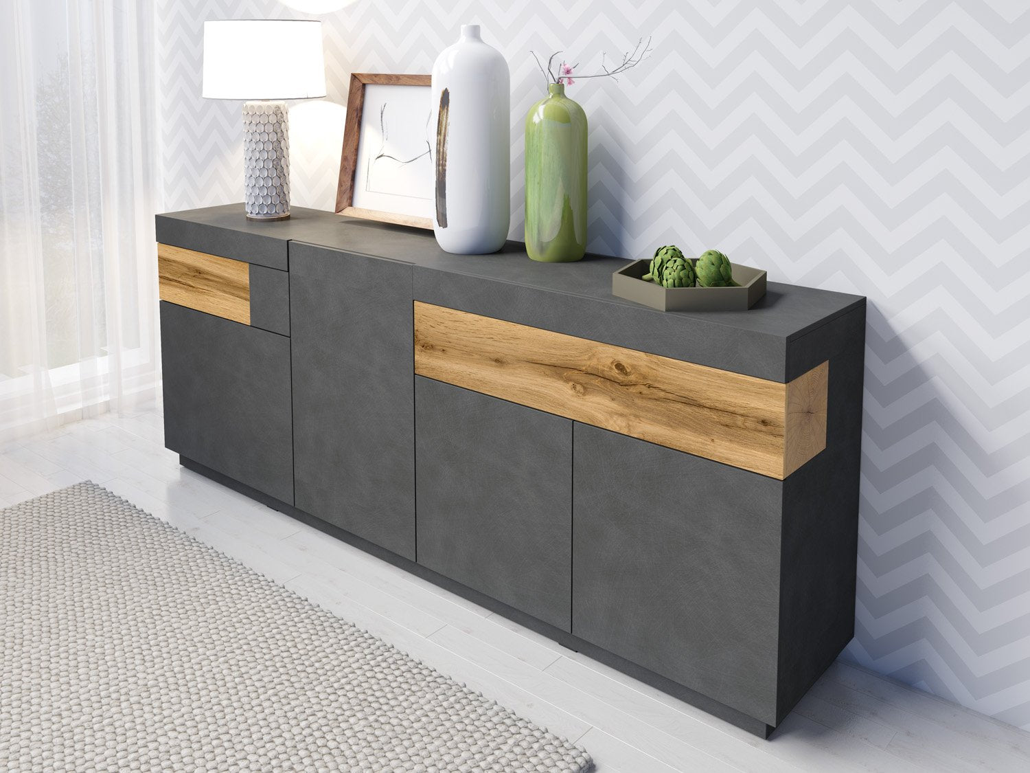 Salamandar 25 Sideboard Cabinet Wotan Oak Drawers - Matera