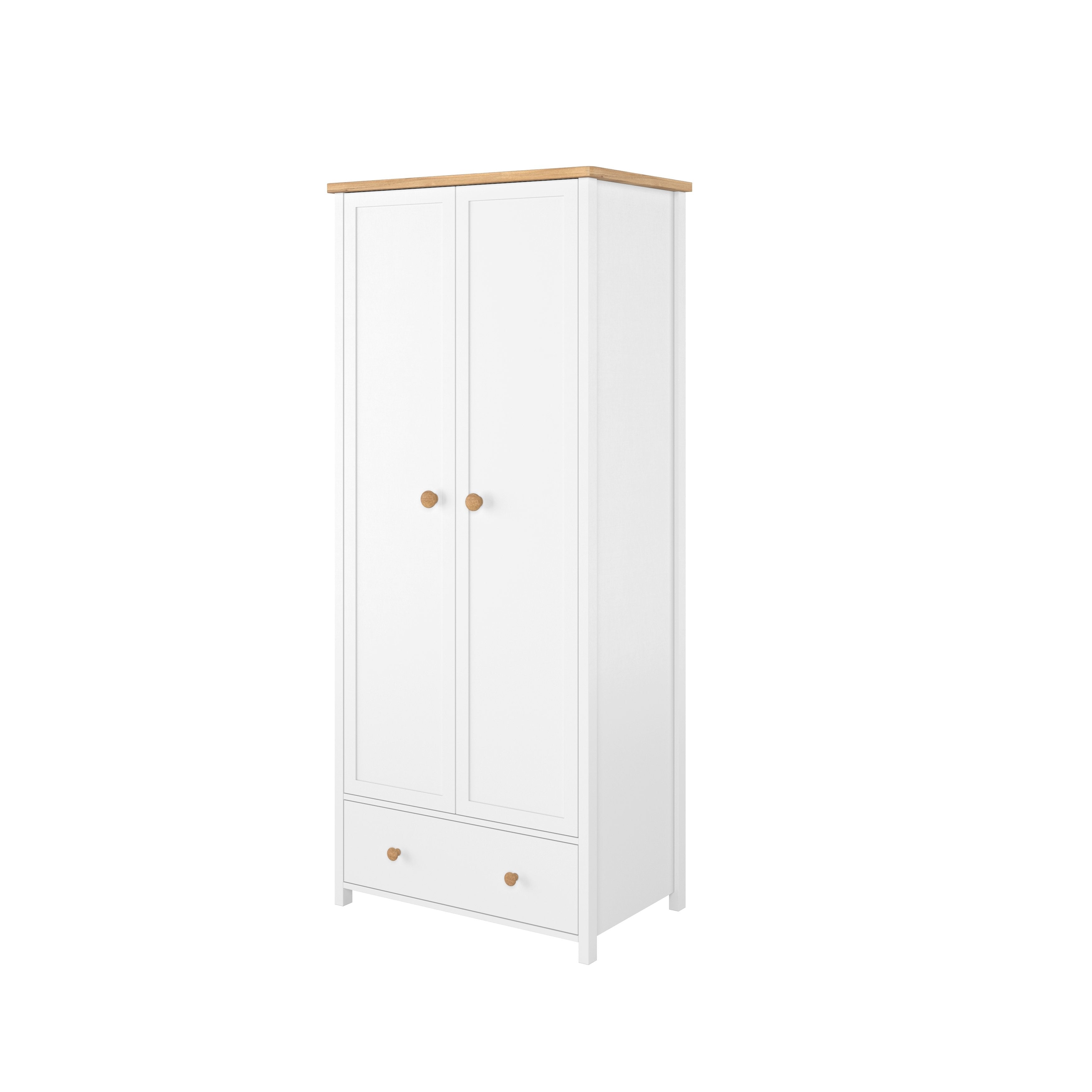 TALE II 2 Door Wardrobe White Matt - 85cm