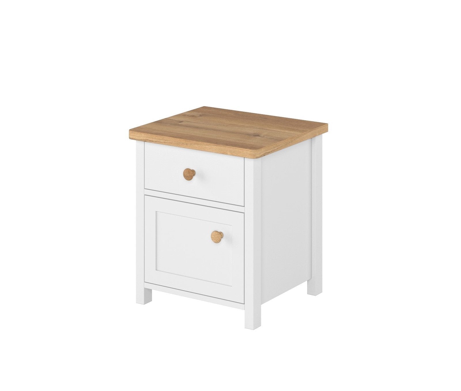 Bedside Table - TALE Nightstand White Matt 45cm