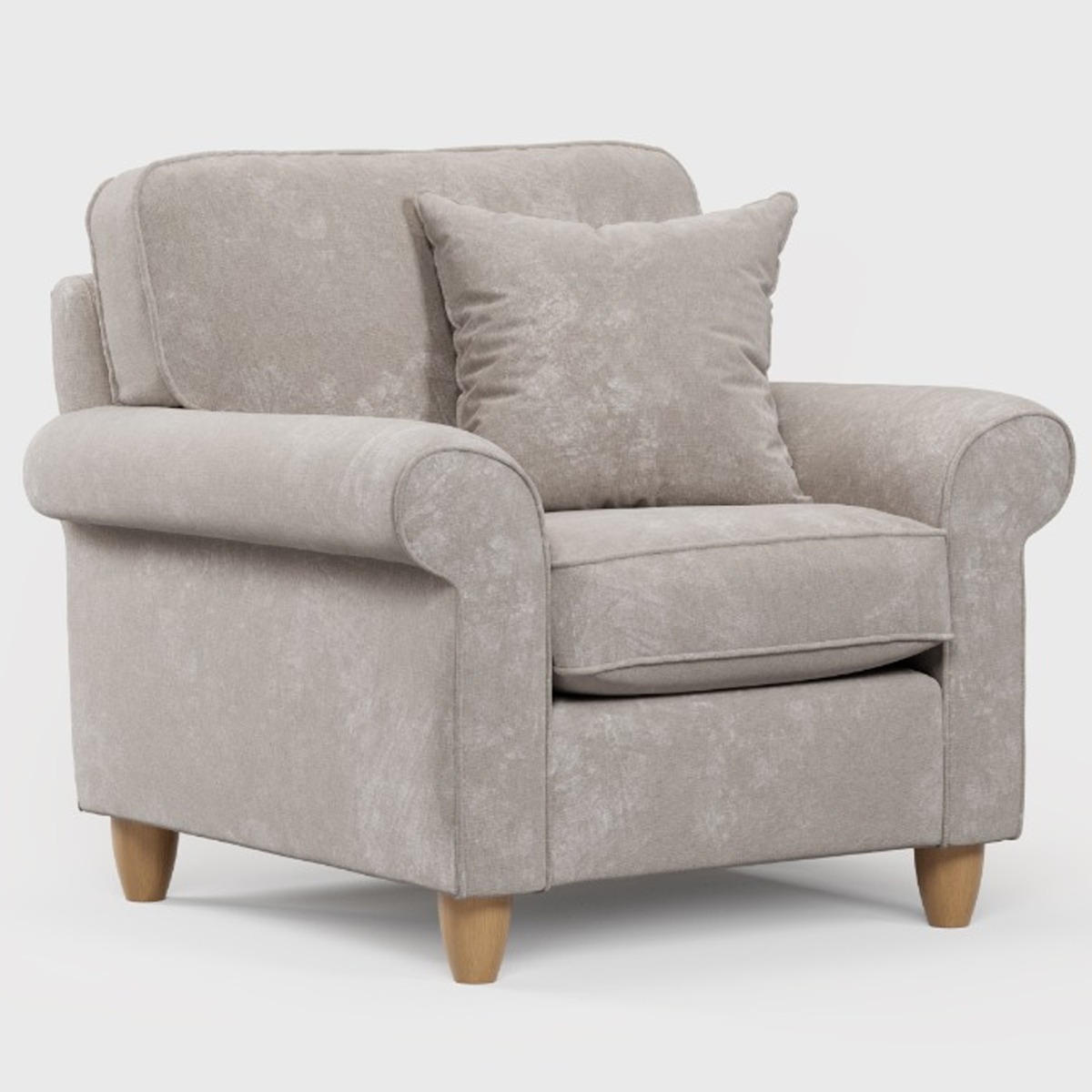 Armchair - COASTAL Fabric - Beige 92cm