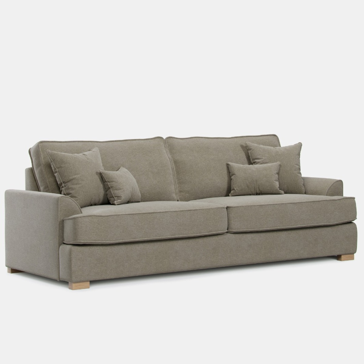4 Seater Sofa - HERITAGE Fabric - Dark Beige