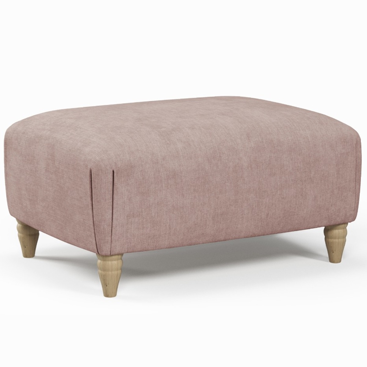 Footstool - LUXE Fabric - Light Pink