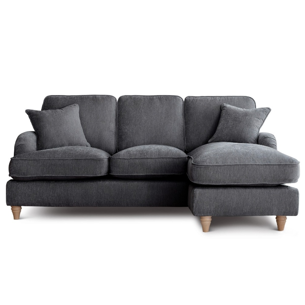 Corner Sofa - COCOON Fabric 3 Seater Left Hand Facing - Charcoal