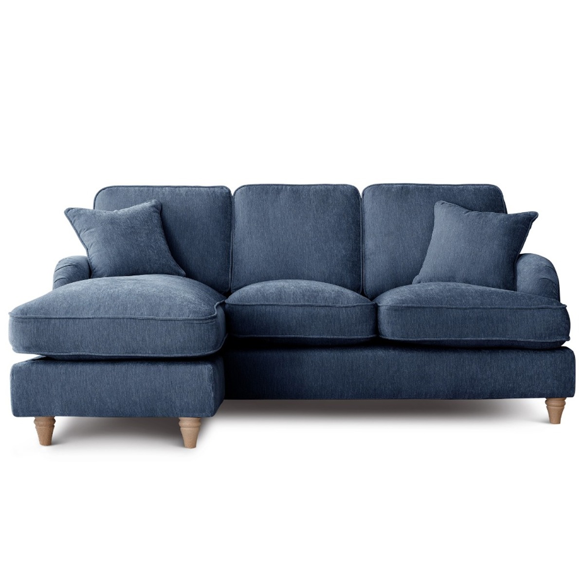 COCOON Fabric 3 Seater Corner Sofa - L Shaped - Right Hand Facing - Navy