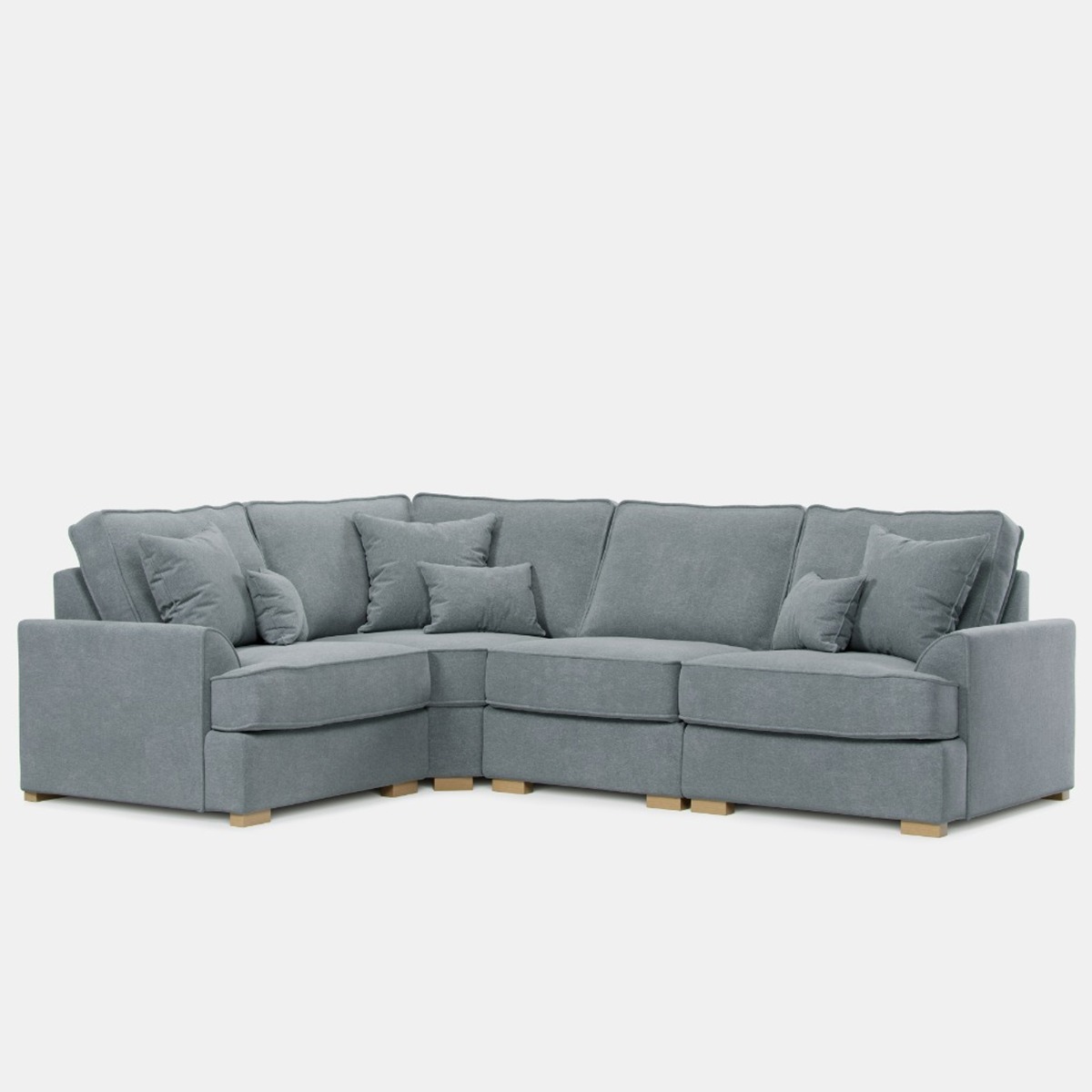 Corner Sofa - HERITAGE Fabric 3 Seater Right Hand Facing - Light Blue