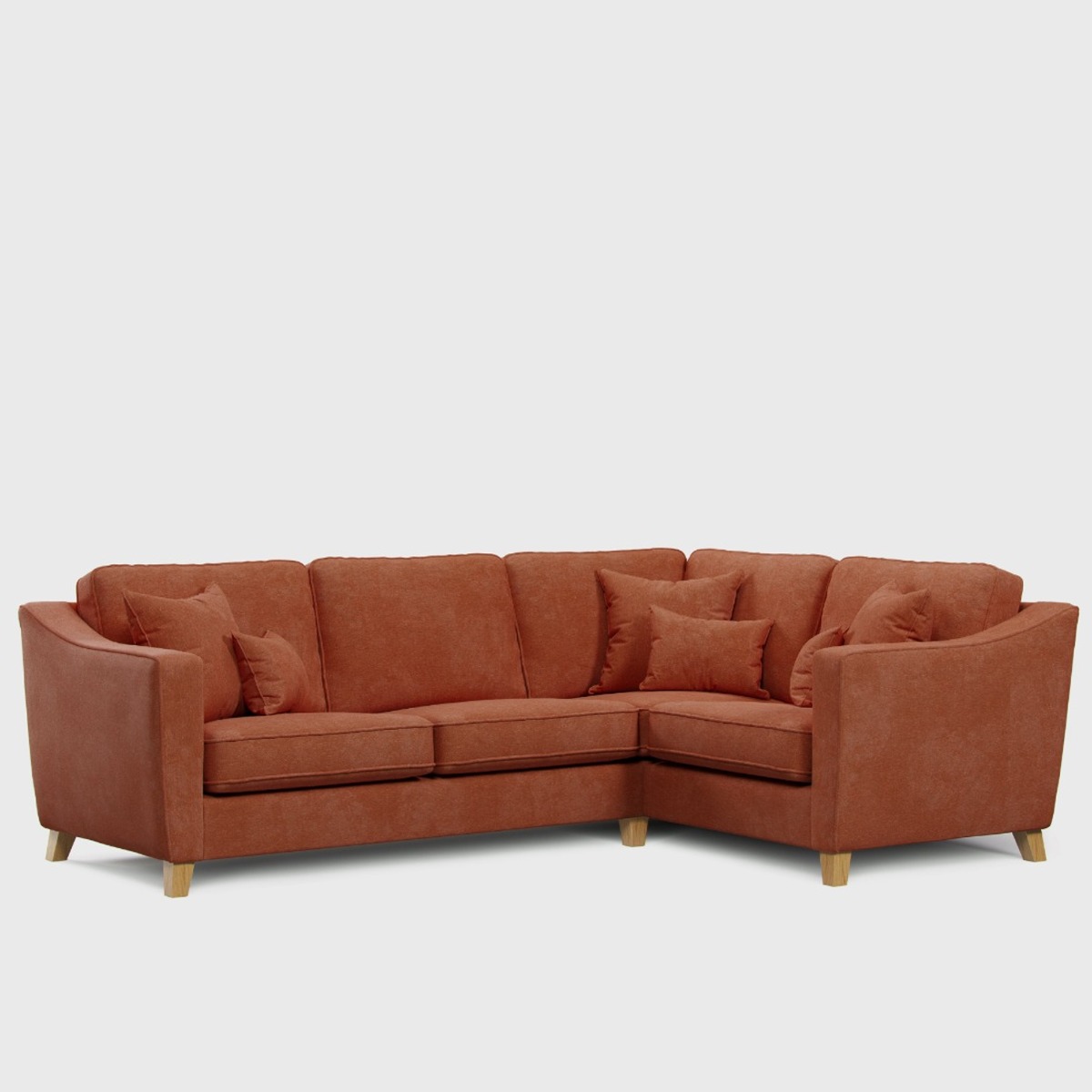Corner Sofa - KRISTY Fabric 3 Seater Left Hand Facing - Orange