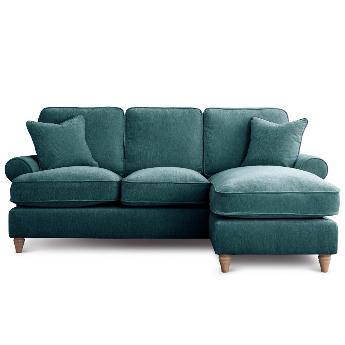Corner Sofa - RAYONG Fabric 3 Seater Left Hand Facing - Emerald
