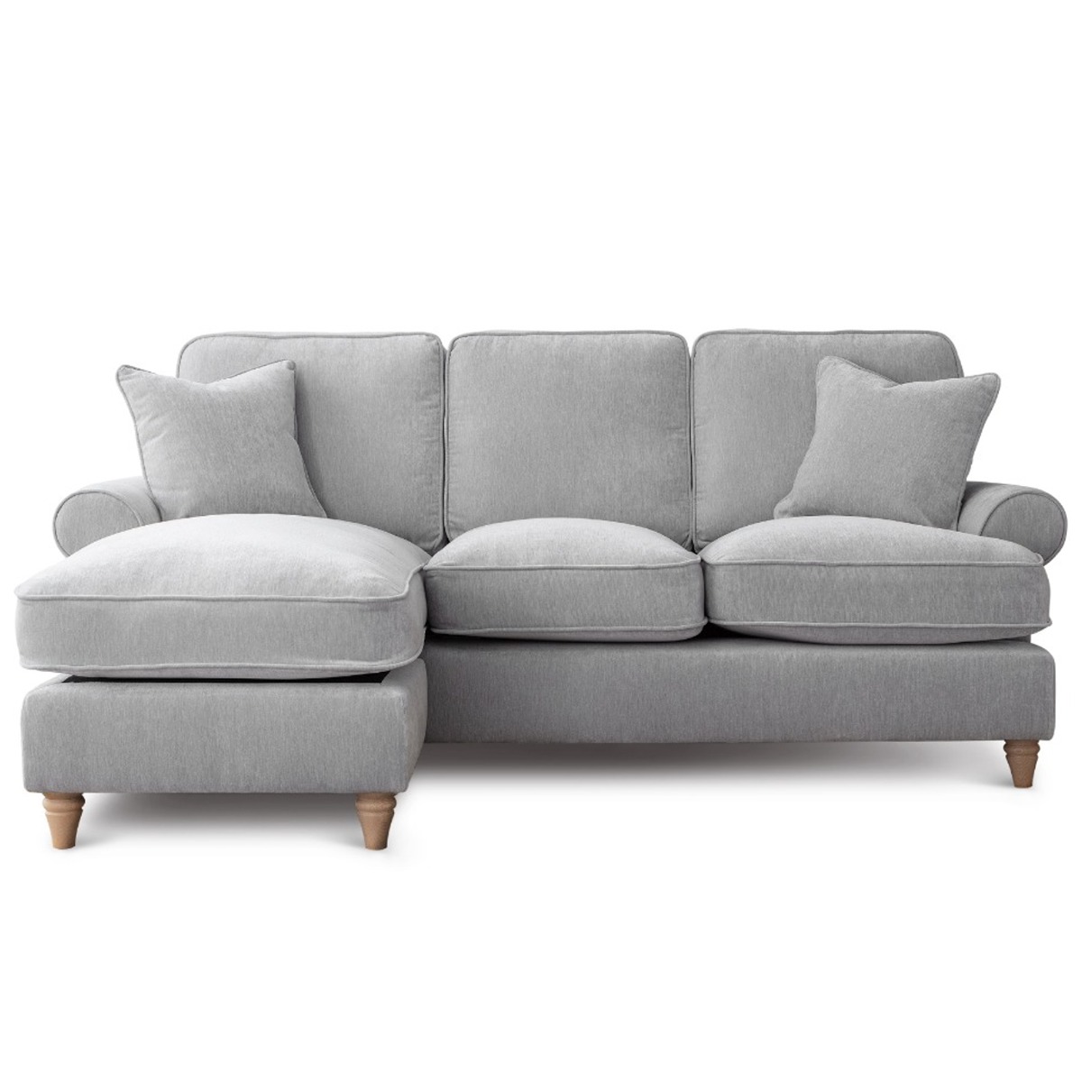 Corner Sofa - RAYONG Fabric 3 Seater Right Hand Facing - Ice