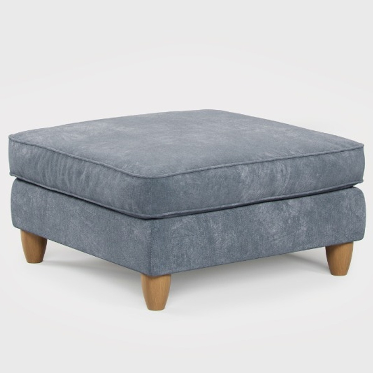 Footstool - COASTAL Fabric - Steel