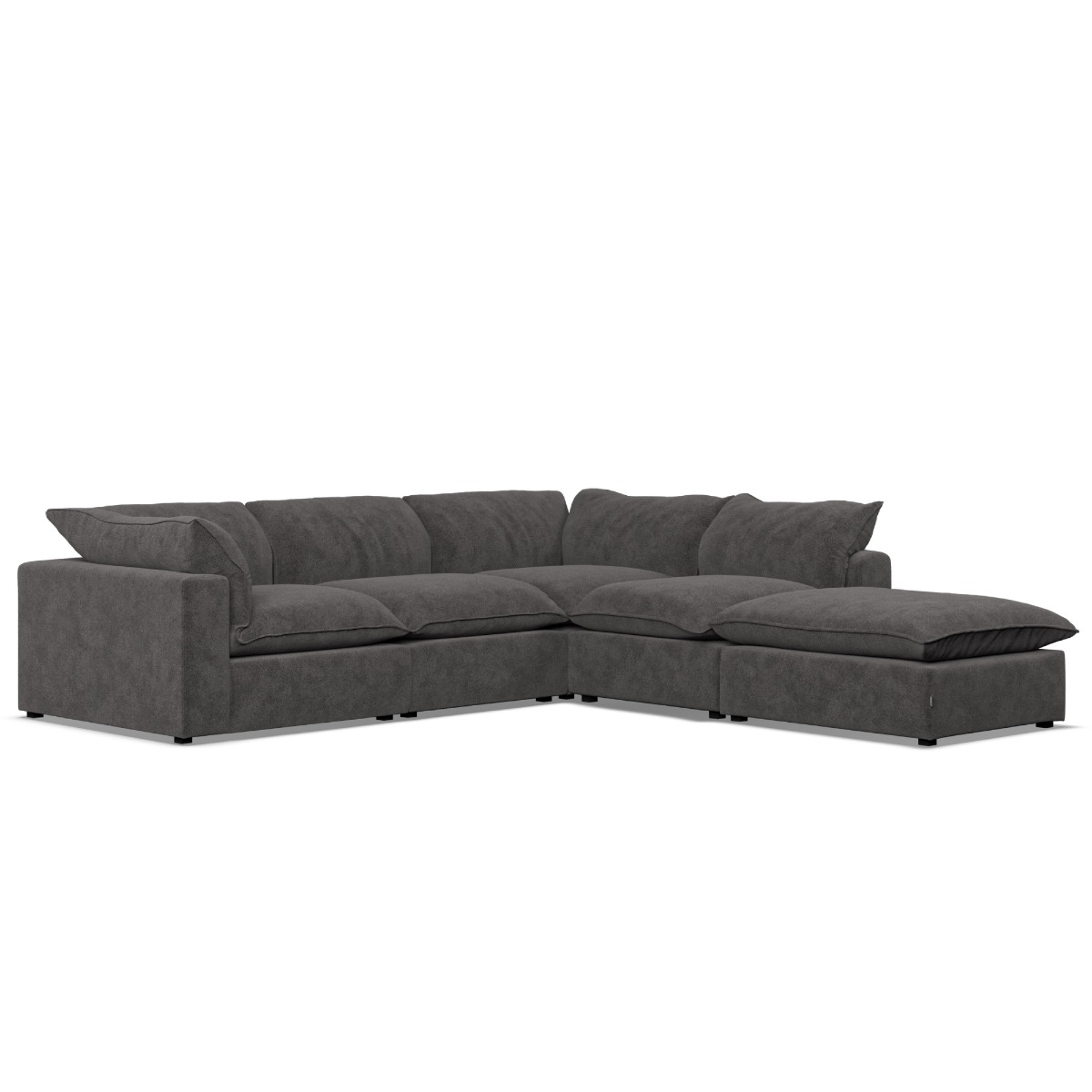 Corner Sofa - PUEBLA Fabric 4 Seater Left Hand Facing - Slate