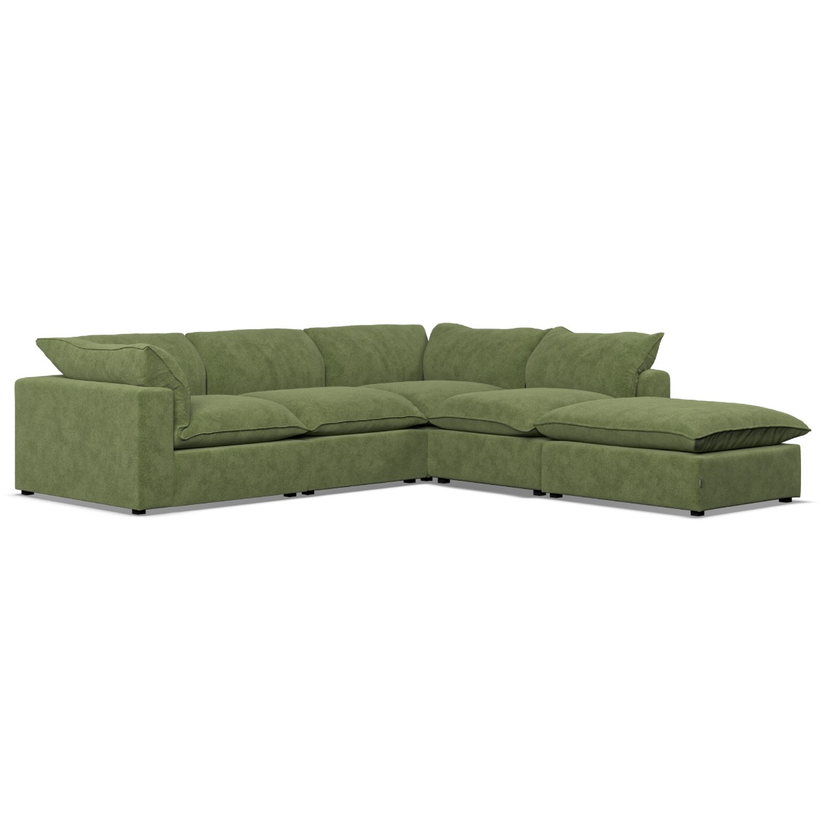 Corner Sofa - PUEBLA Fabric 4 Seater Left Hand Facing - Verde