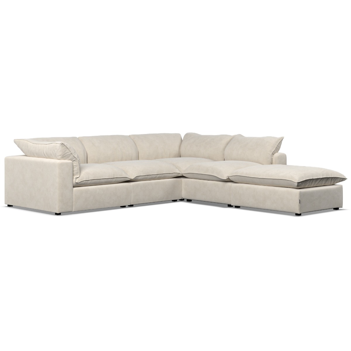 Corner Sofa - PUEBLA Fabric 4 Seater Left Hand Facing - Cotton