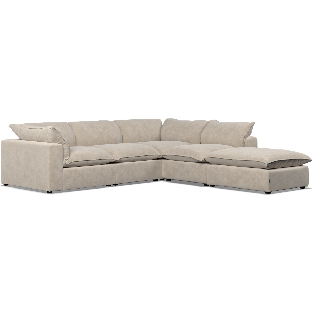 Corner Sofa - PUEBLA Fabric 4 Seater Left Hand Facing - Eggshell