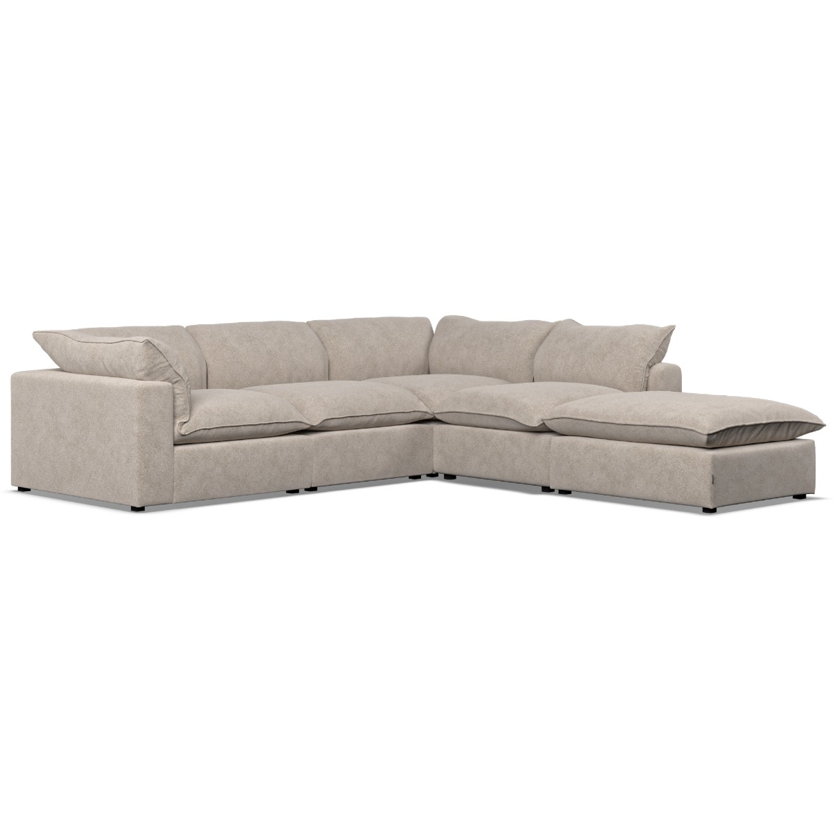 Corner Sofa - PUEBLA Fabric 4 Seater Left Hand Facing - Fossil