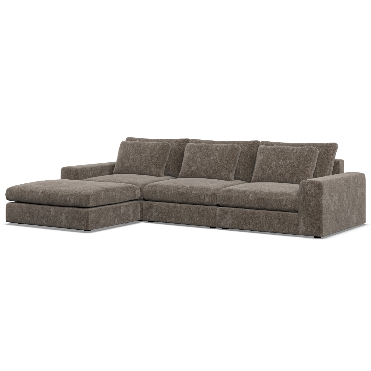 Corner Sofa - SOVA Fabric 3 Seater Right Hand Facing Mocca - Footstool End