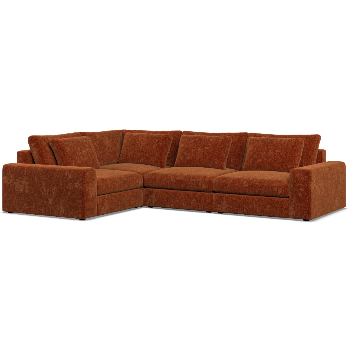 Corner Sofa - SOVA Fabric 3 Seater Right Hand Facing Deep Terra