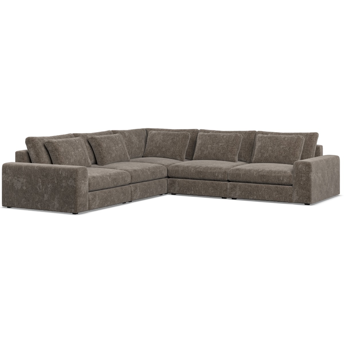Corner Sofa - SOVA Fabric 4 Seater Right Hand Facing Mocca