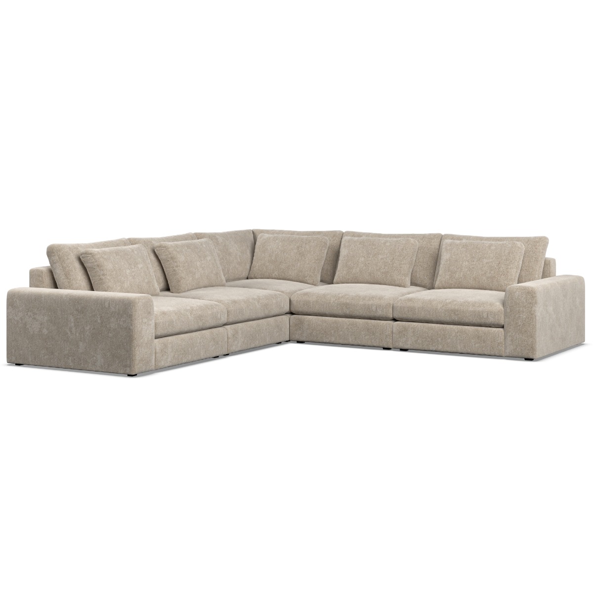 Corner Sofa - SOVA Fabric 4 Seater Right Hand Facing Pearl