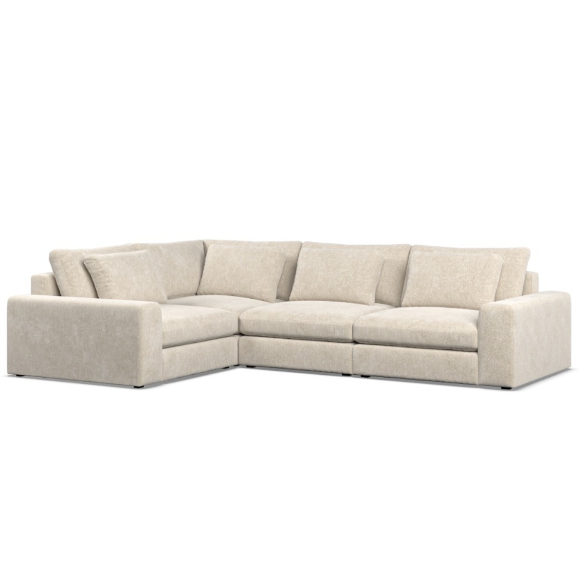 Corner Sofa - SOVA Fabric 3 Seater Right Hand Facing Ivory