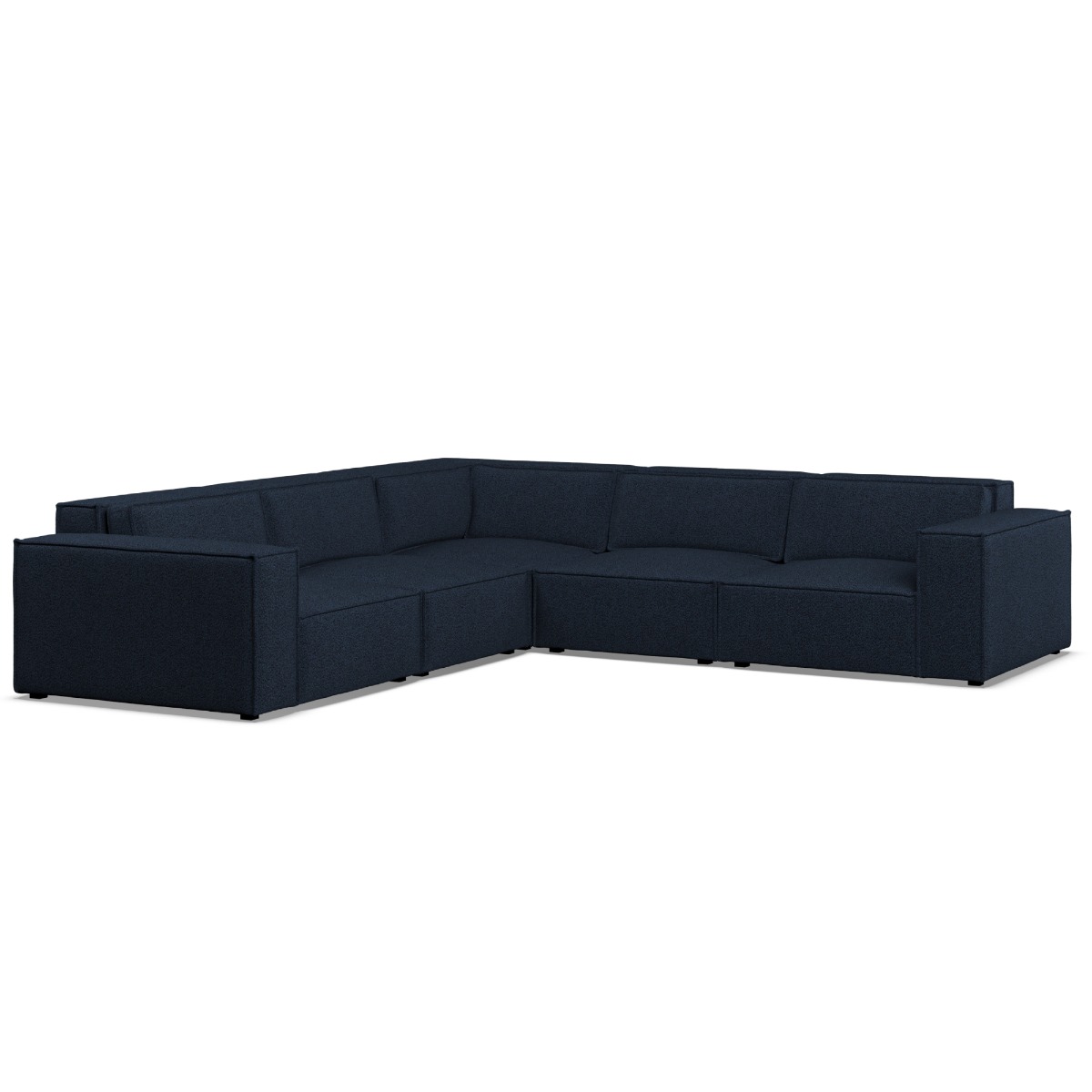 Corner Sofa - LUCCA Fabric 5 Seater Right Hand Facing Deep Blue