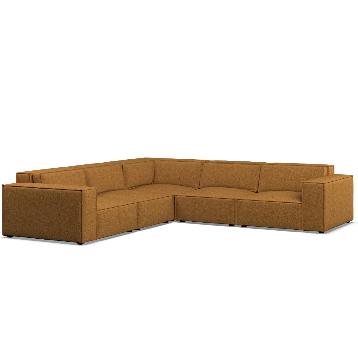 Corner Sofa - LUCCA Fabric 5 Seater Right Hand Facing Inca Gold