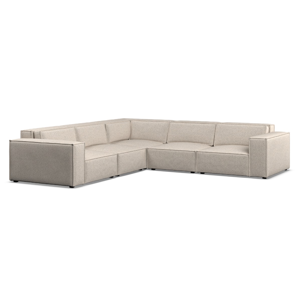 Corner Sofa - LUCCA Fabric 5 Seater Right Hand Facing Linen