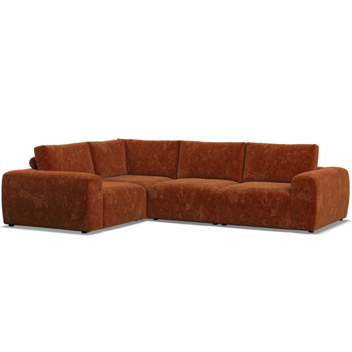 Corner Sofa - GRAZ Fabric 4 Seater Right Hand Facing - Deep Terra
