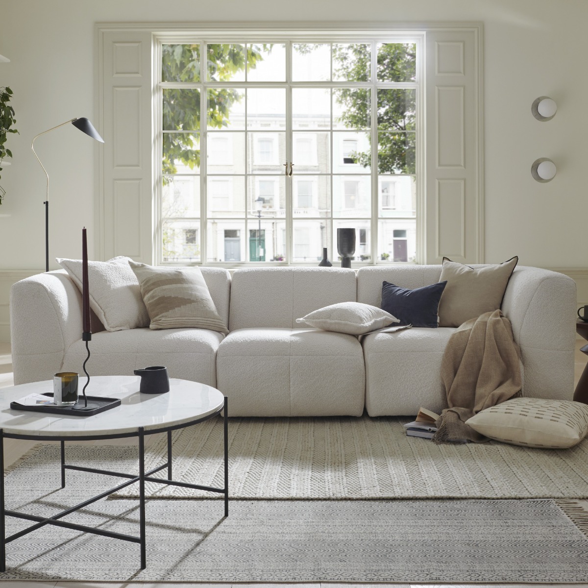 3 Seater Sofa - ESSAOUIRA Fabric Coconut Milk