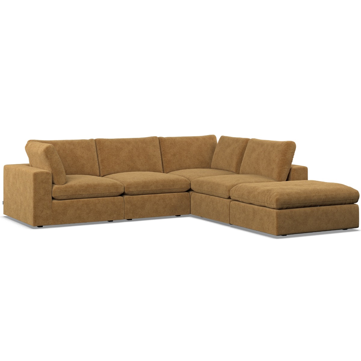 Corner Sofa - OBLAK Fabric 4 Seater Left Hand Facing - Amber