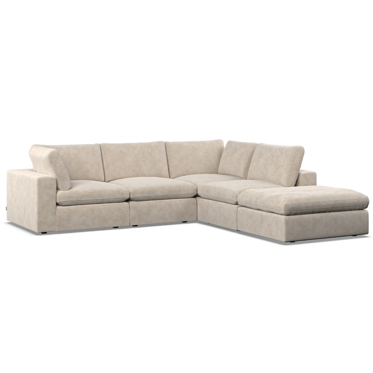 Corner Sofa - OBLAK Fabric 4 Seater Left Hand Facing - Eggshell