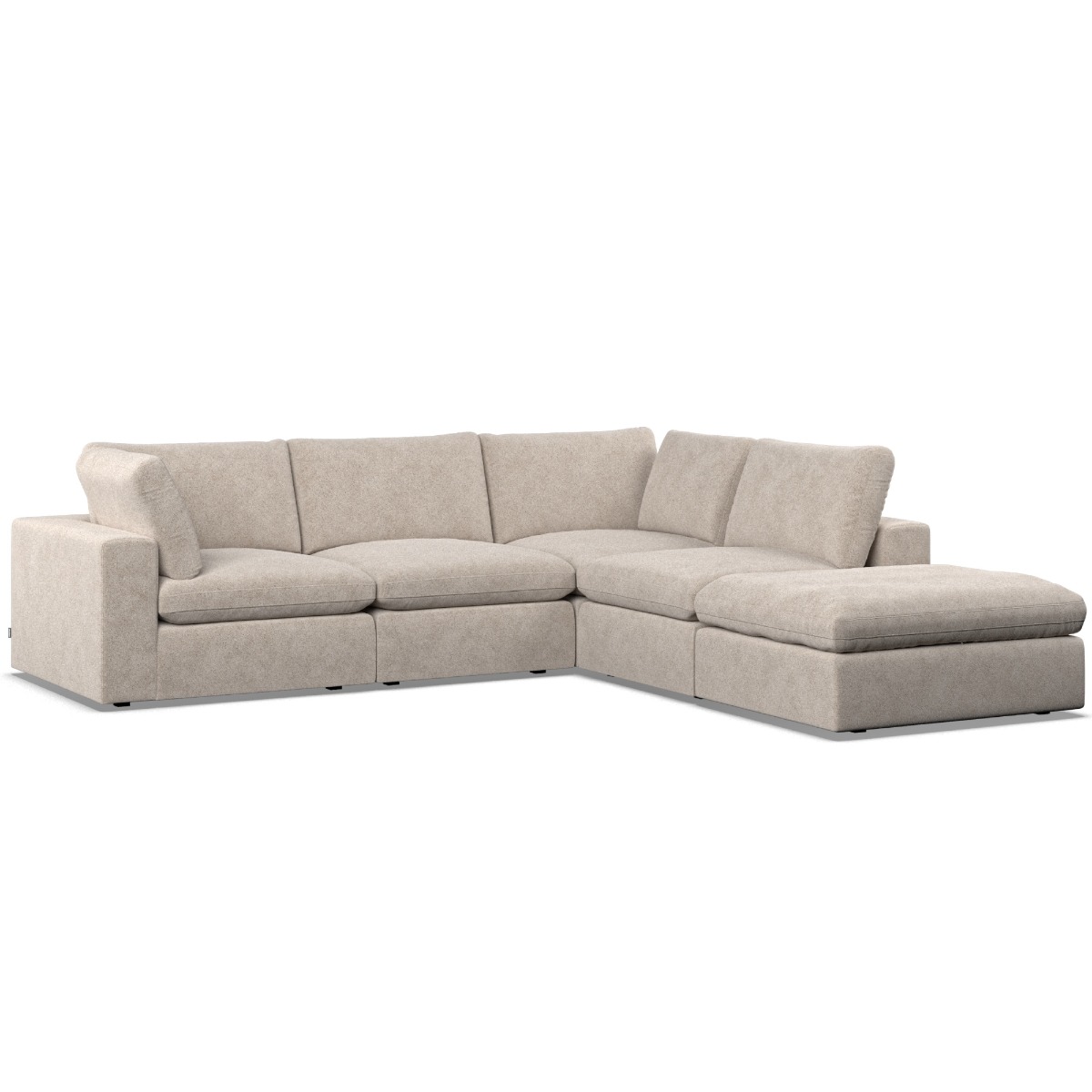Corner Sofa - OBLAK Fabric 4 Seater Left Hand Facing - Fossil