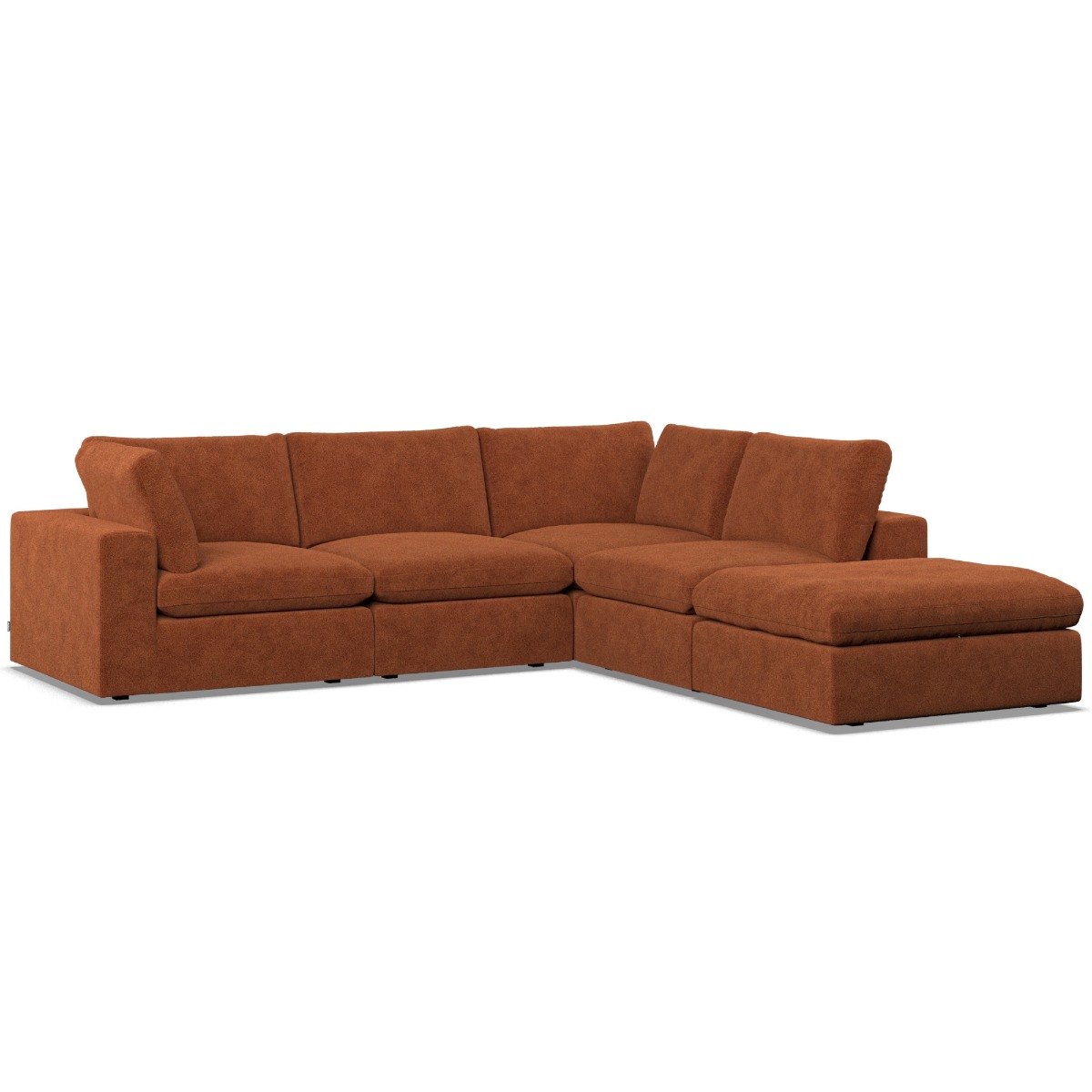 Corner Sofa - OBLAK Fabric 4 Seater Left Hand Facing - Saffron