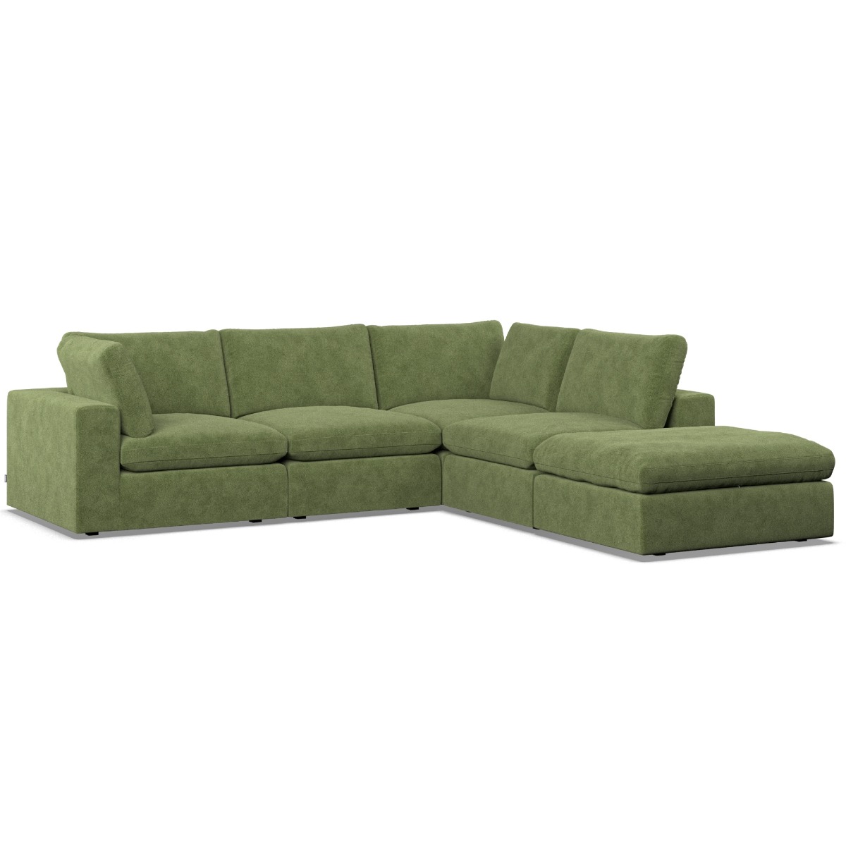 Corner Sofa - OBLAK Fabric 4 Seater Left Hand Facing - Verde