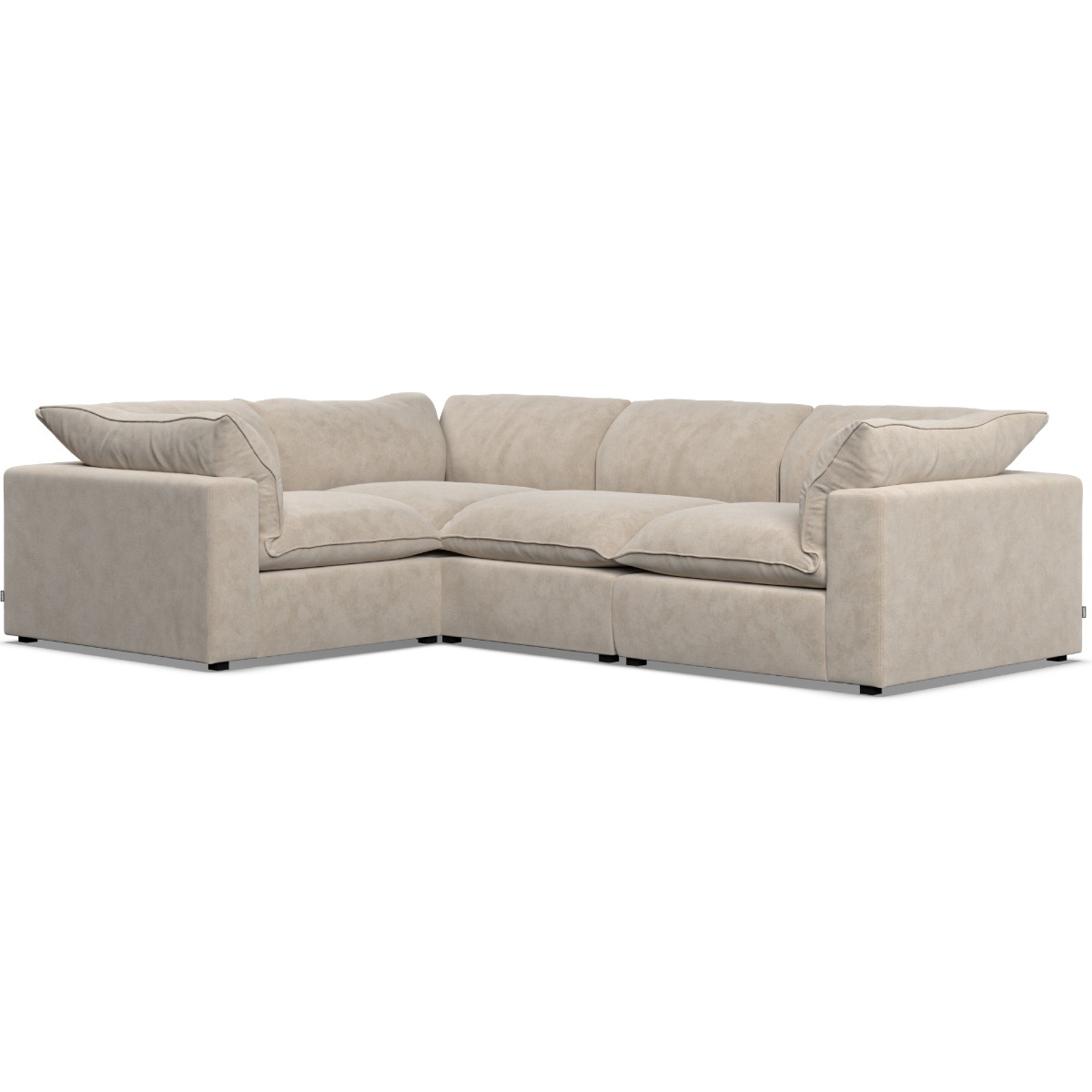 PUEBLA Fabric 3 Seater Corner Sofa - L Shaped - Right Hand Facing - Eggshell