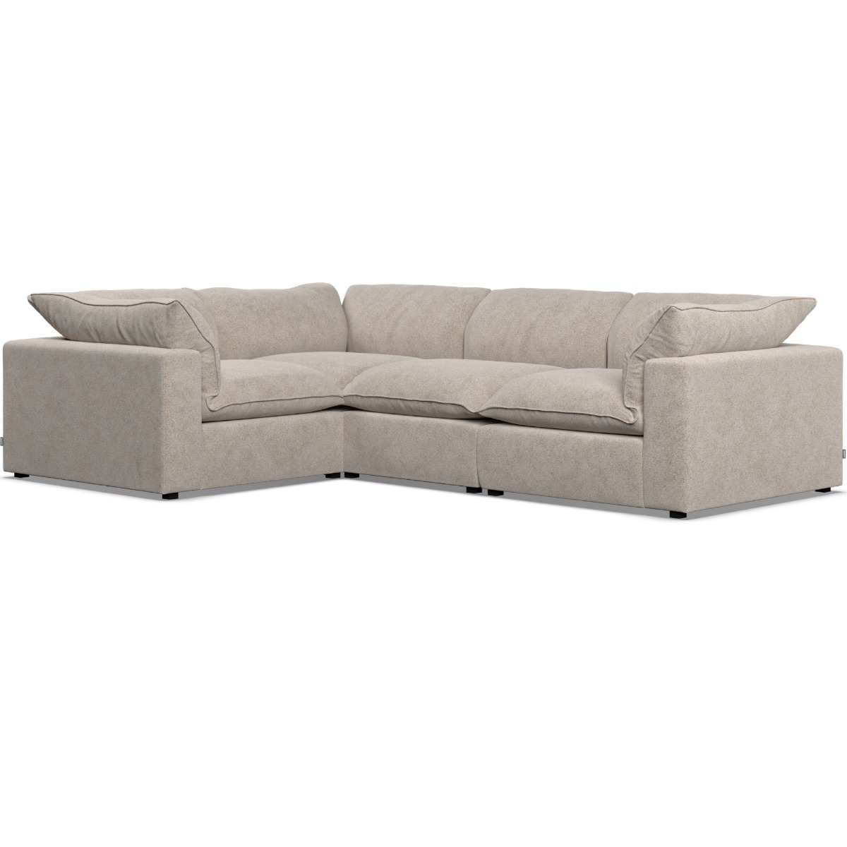 Corner Sofa - PUEBLA Fabric 3 Seater Right Hand Facing Fossil