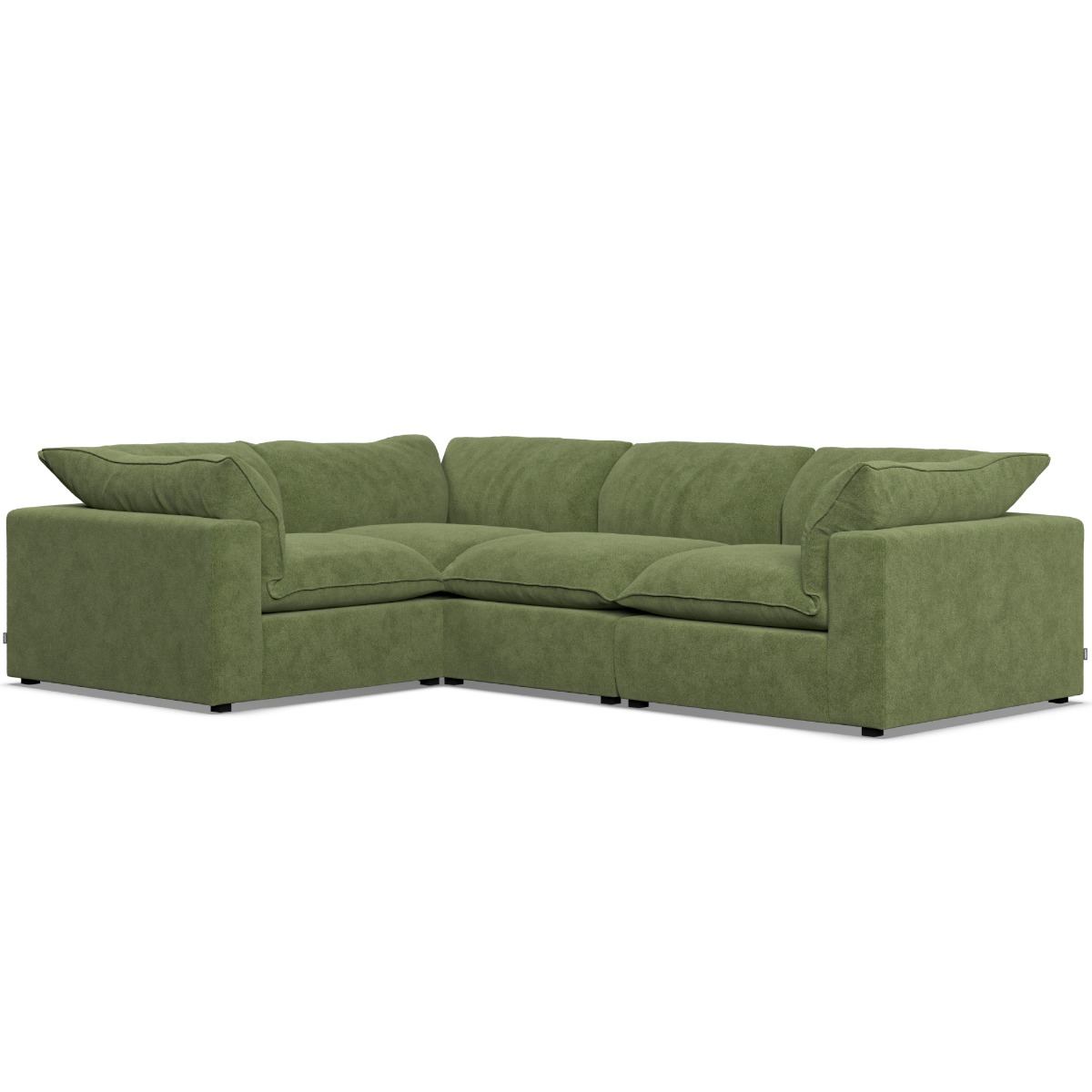 Corner Sofa - PUEBLA Fabric 3 Seater Right Hand Facing Verde