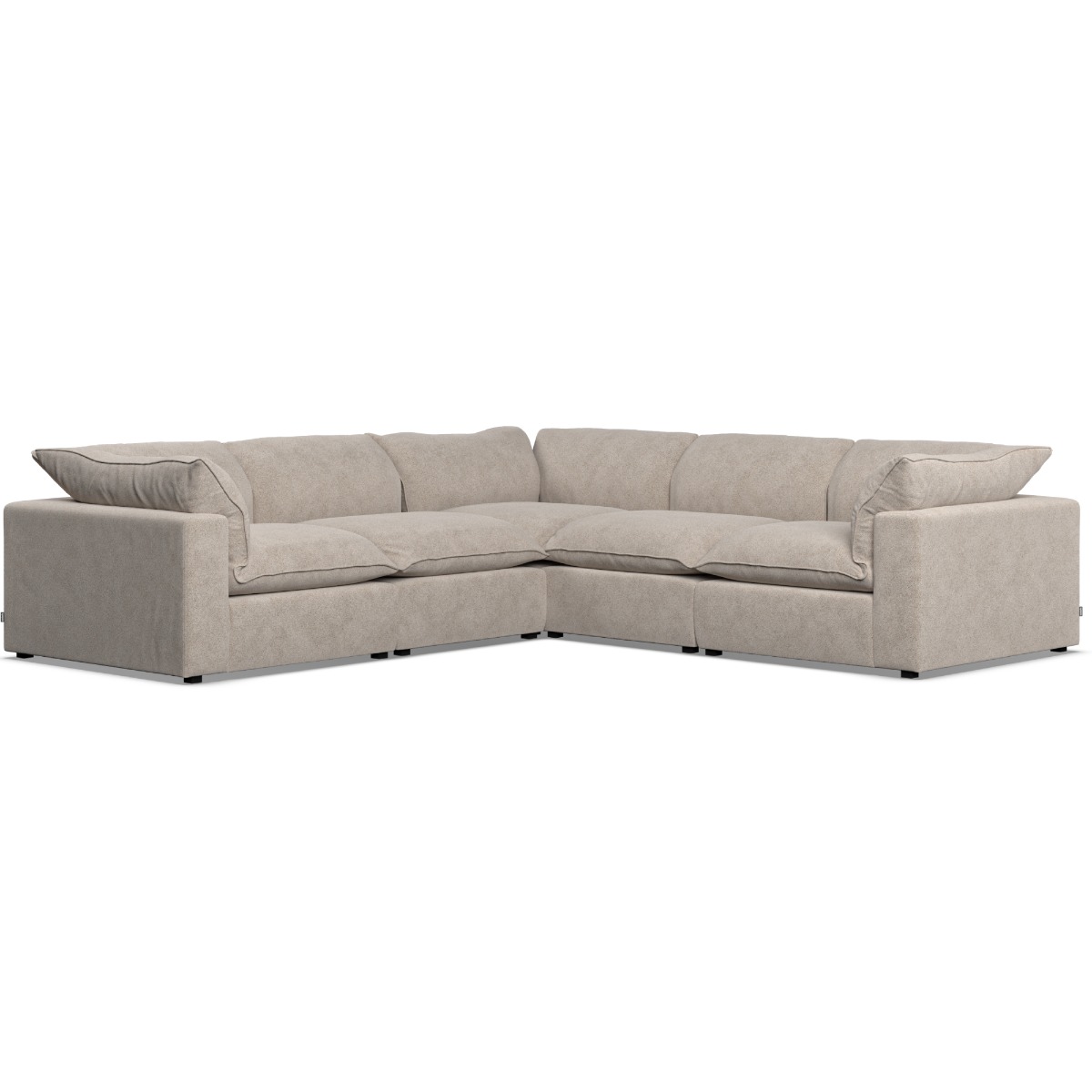 Corner Sofa - PUEBLA Fabric 4 Seater Right Hand Facing Fossil